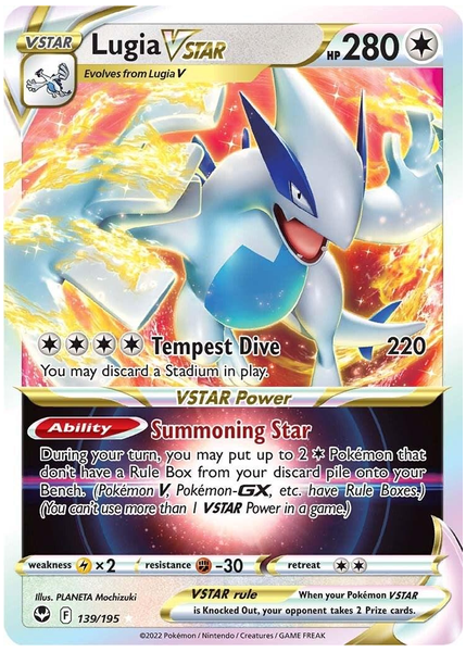 2022 Pokemon Sword & Shield Silver Tempest Lugia Vstar Base 139/195