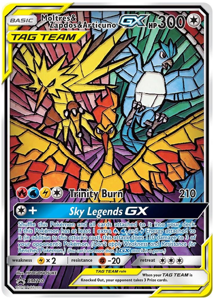2019 Pokemon SM Black Star Promo Full Art/Moltres & Zapdos & Articuno GX Hidden Fates Elite Trainer Box SM210