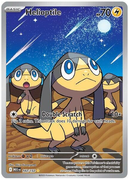 2025 Pokemon Meg EN-Mega Evolution Helioptile Illustration Rare 143/132