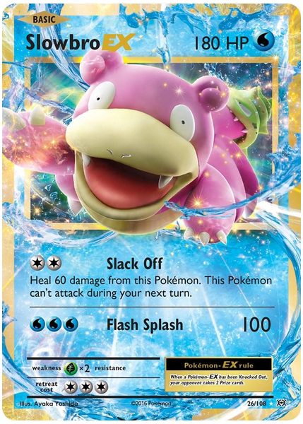 2016 Pokemon XY Evolutions Slowbro EX Base 26/108