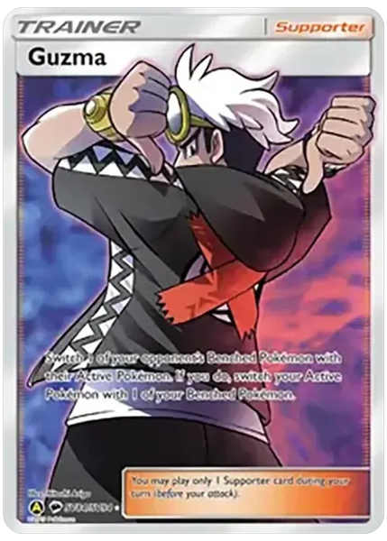 2019 Pokemon Sun & Moon Hidden Fates Full Art/Guzma Base SV84/SV94