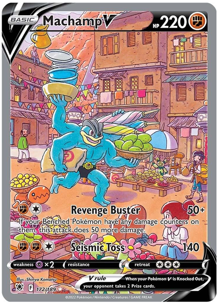 2022 Pokemon Sword & Shield Astral Radiance Full Art/Machamp V Base 172/189