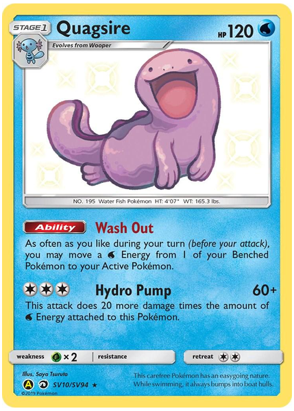 2019 Pokemon Sun & Moon Hidden Fates Quagsire-Holo Base SV10