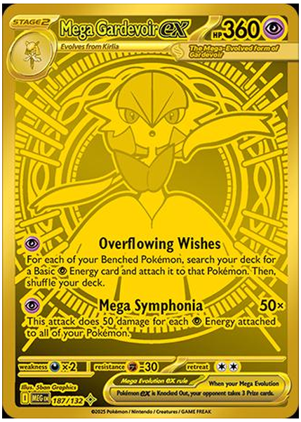 2025 Pokemon Meg EN-Mega Evolution Mega Gardevoir EX Mega Hyper Rare 187/132