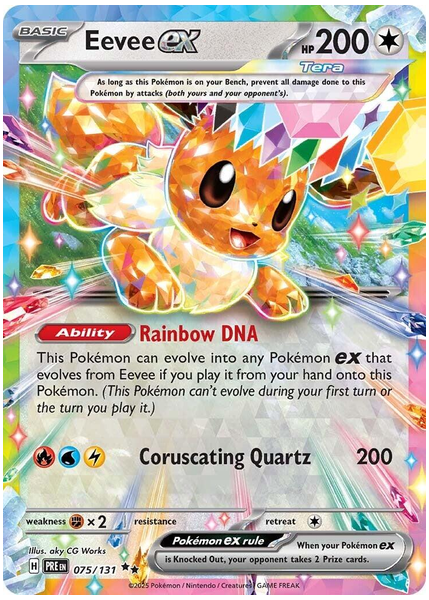 2025 Pokemon Pre EN-Prismatic Evolutions Eevee EX Base 075/131