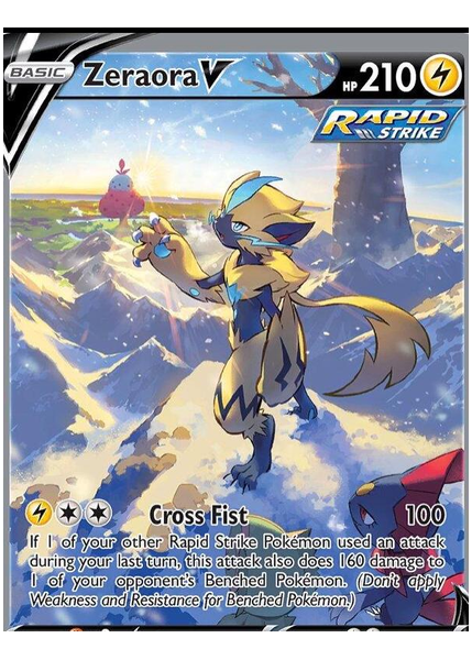 2021 Pokemon Sword & Shield Chilling Reign Full Art/Zeraora V Base 166/198