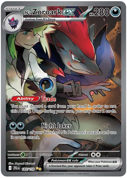 2025 Pokemon Jtg EN-Journey Together N's Zoroark EX Special Illustration Rare 185/159