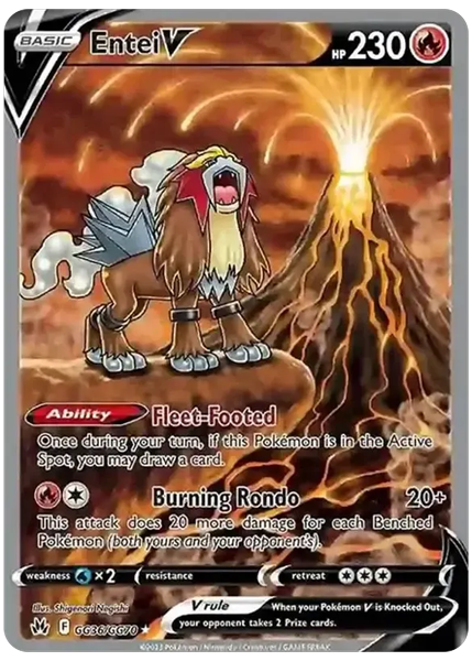 2023 Pokemon Sword and Shield Crown Zenith Full Art/Entei V Base GG36/GG70