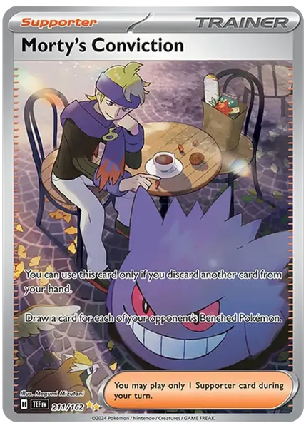 2024 Pokemon Tef EN-Temporal Forces Morty's Conviction Special Illustration Rare 211/162