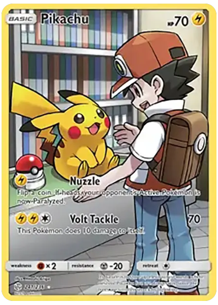 2019 Pokemon Sun & Moon Cosmic Eclipse Full Art/Pikachu Secret 241