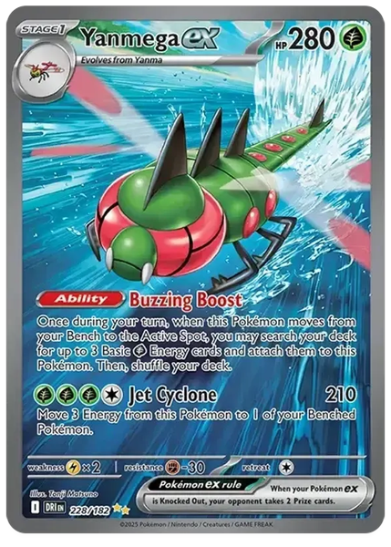 2025 Pokemon Dri EN-Destined Rivals Yanmega EX Special Illustration Rare 228/182