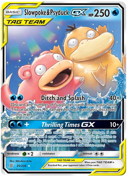 2019 Pokemon Sun & Moon Unified Minds Slowpoke & Psyduck GX Base 35/236