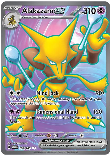 2023 Pokemon Mew EN-151 Alakazam EX Ultra Rare 188/165