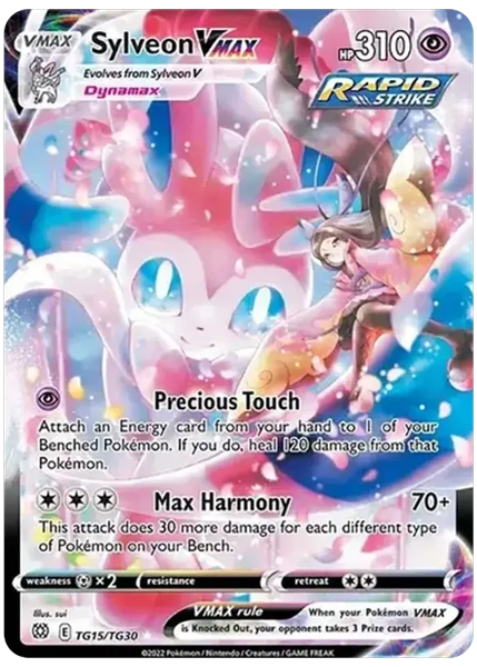 2022 Pokemon Sword & Shield Brilliant Stars Full Art/Sylveon Vmax Base TG15/TG30