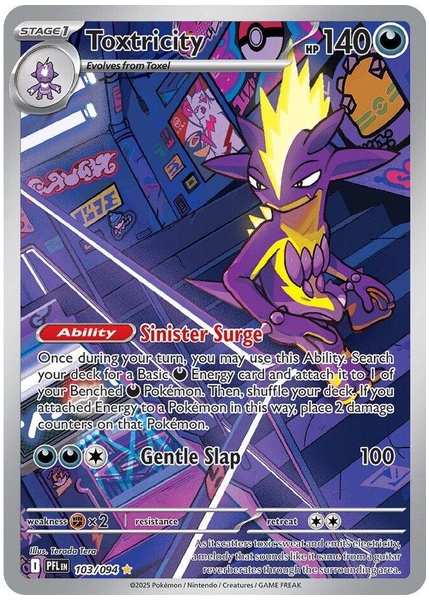 2025 Pokemon Pfl EN-Phantasmal Flames Toxtricity Illustration Rare 103/094