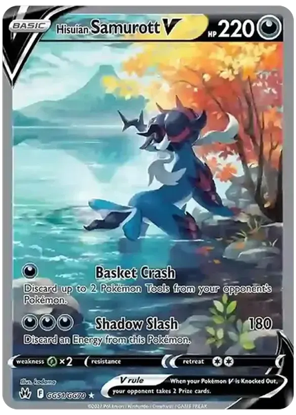 2023 Pokemon Sword and Shield Crown Zenith Full Art/Hisuian Samurott V Base GG51/GG70