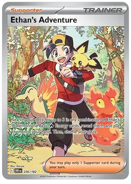 2025 Pokemon Dri EN-Destined Rivals Ethan's Adventure Special Illustration Rare 236/182