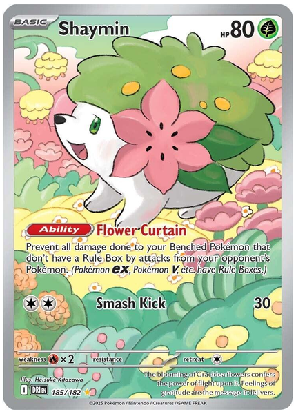 2025 Pokemon Dri EN-Destined Rivals Shaymin Illustration Rare 185/182