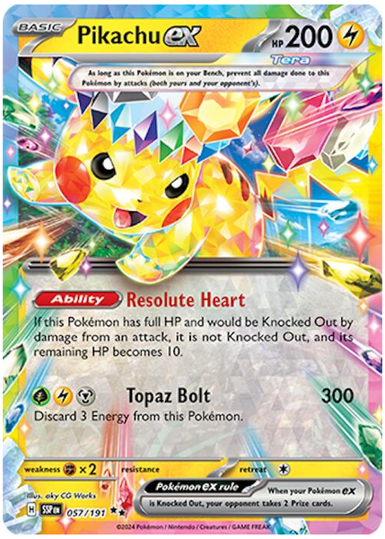 2024 Pokemon Ssp EN-Surging Sparks Pikachu EX Base 057/191