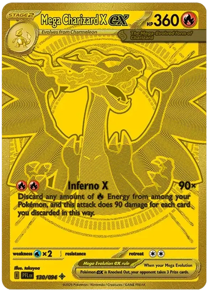 2025 Pokemon Pfl EN-Phantasmal Flames Mega Charizard X EX Mega Hyper Rare 130/094