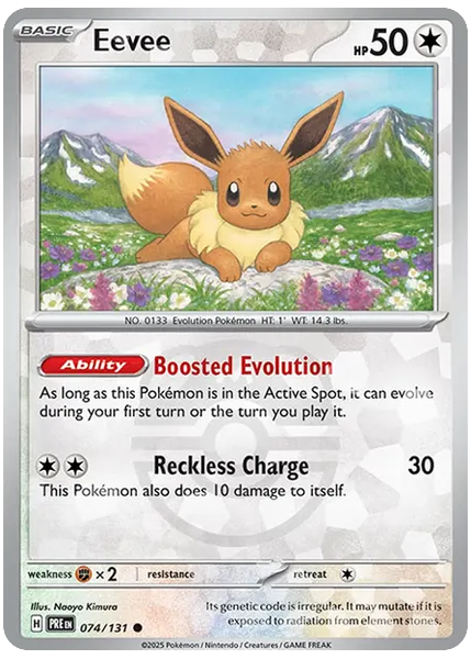 2025 Pokemon Pre EN-Prismatic Evolutions Eevee Master Ball Reverse Holo 074/131