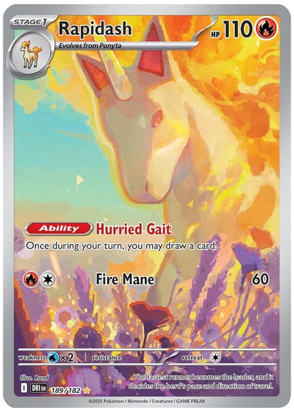 2025 Pokemon Dri EN-Destined Rivals Rapidash Illustration Rare 189/182