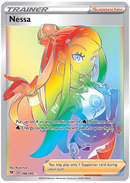 2020 Pokemon Sword & Shield Vivid Voltage Full Art/Nessa Secret 196/185