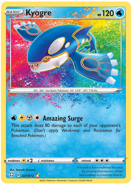 2021 Pokemon Sword & Shield Shining Fates Kyogre Base 021/072