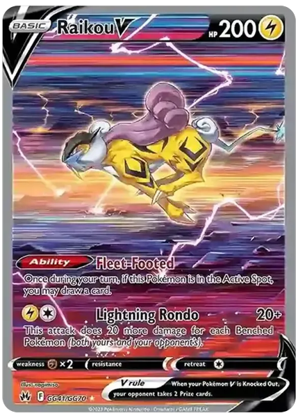 2023 Pokemon Sword and Shield Crown Zenith Full Art/Raikou V Base GG41/GG70
