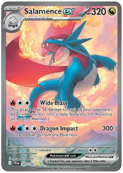 2025 Pokemon Jtg EN-Journey Together Salamence EX Special Illustration Rare 187/159