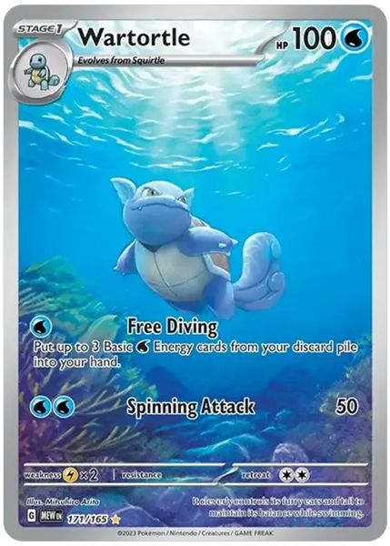 2023 Pokemon Mew EN-151 Wartortle Illustration Rare 171/165