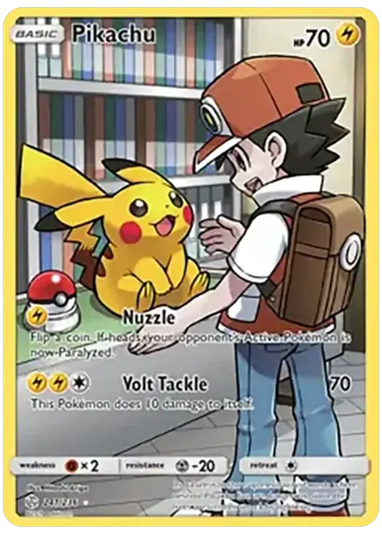 2019 Pokemon Sun & Moon Cosmic Eclipse Full Art/Pikachu Secret 241/236