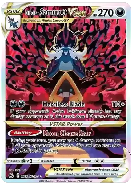 2023 Pokemon Sword and Shield Crown Zenith Full Art/Hisuian Samurott Vstar Base GG52/GG70