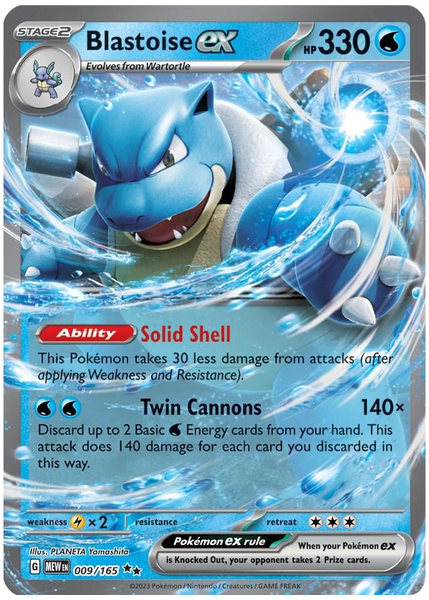 2023 Pokemon Mew EN-151 Blastoise EX Base 009/165