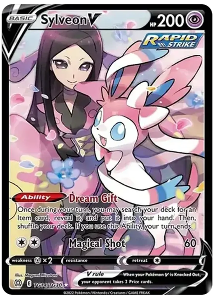 2022 Pokemon Sword & Shield Brilliant Stars Full Art/Sylveon V Base TG14/TG30
