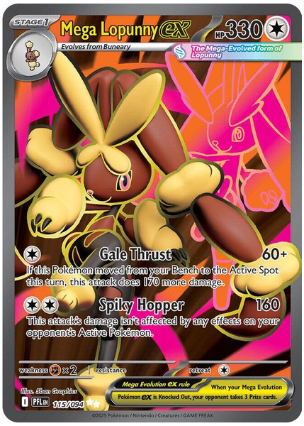 2025 Pokemon Pfl EN-Phantasmal Flames Mega Lopunny EX Ultra Rare 115/094