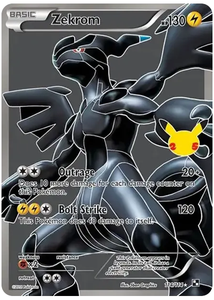 2021 Pokemon Celebrations Classic Collection Full Art/Zekrom Base 114/114