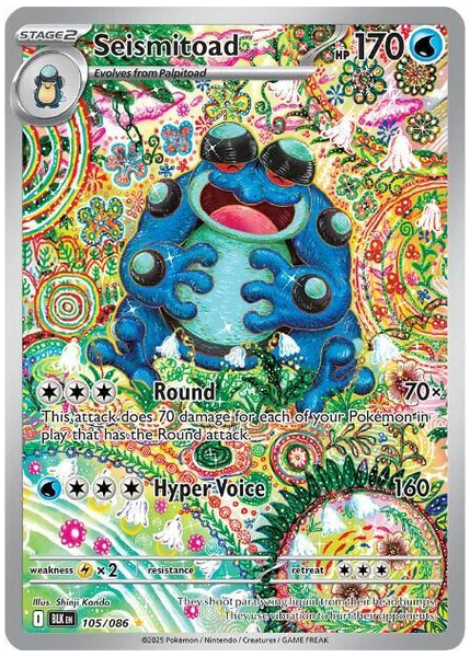 2025 Pokemon Blk EN-Black Bolt Seismitoad Illustration Rare 105/086