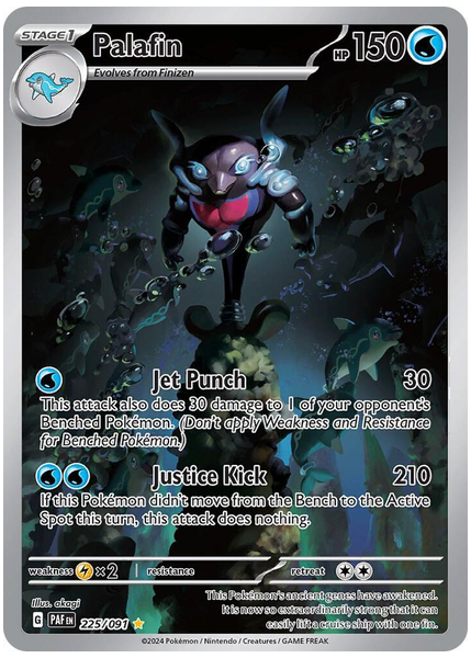 2024 Pokemon Paf EN-Paldean Fates Palafin Illustration Rare 225/091