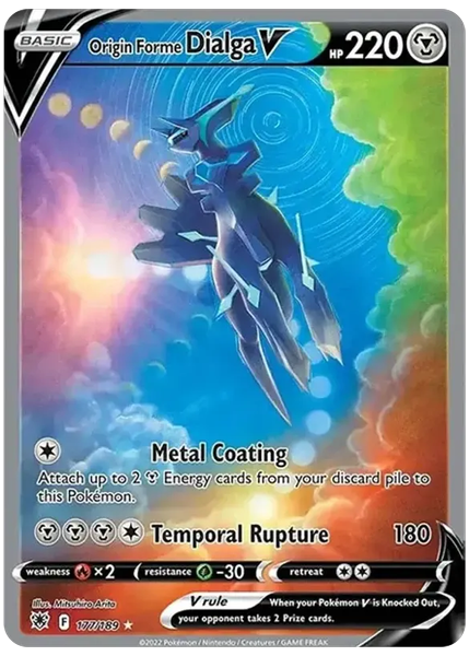 2022 Pokemon Sword & Shield Astral Radiance Full Art/Origin Forme Dialga V Base 177/189