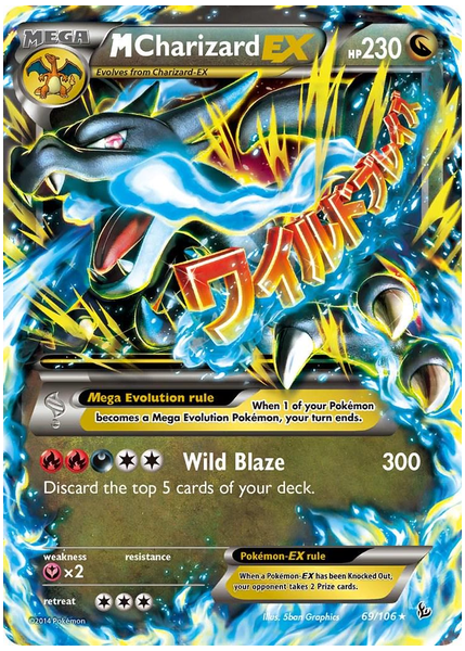 2014 Pokemon XY Flashfire M Charizard EX Base 69/106