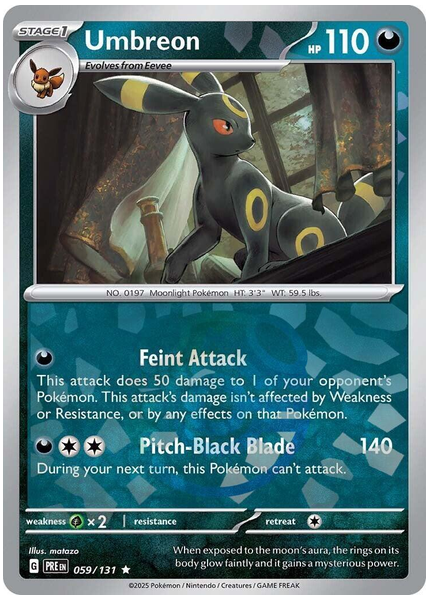 2025 Pokemon Pre EN-Prismatic Evolutions Umbreon Master Ball Reverse Holo 059/131
