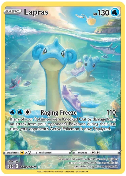 2023 Pokemon Sword and Shield Crown Zenith Full Art/Lapras Base GG05/GG70