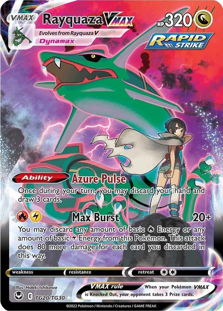 2022 Pokemon Sword & Shield Silver Tempest Full Art/Rayquaza Vmax Base TG20/TG30
