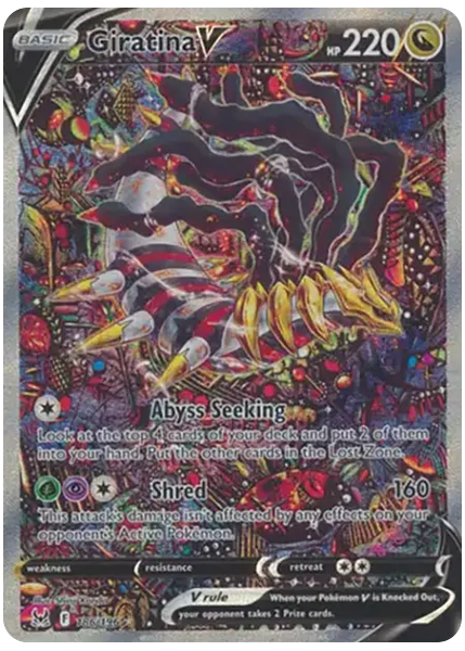 2022 Pokemon Sword & Shield Lost Origin Full Art/Giratina V Base 186/196