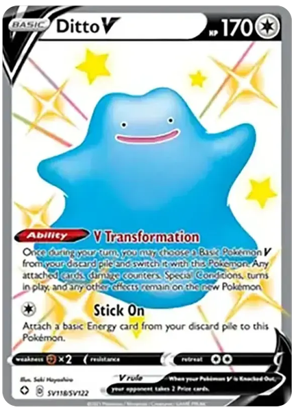 2021 Pokemon Sword & Shield Shining Fates Full Art/Ditto V Base SV118/SV122