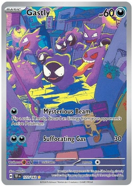 2024 Pokemon Tef EN-Temporal Forces Gastly Illustration Rare 177/162