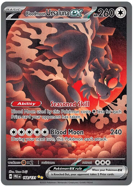 2025 Pokemon Pre EN-Prismatic Evolutions Bloodmoon Ursaluna EX Special Illustration Rare 168/131