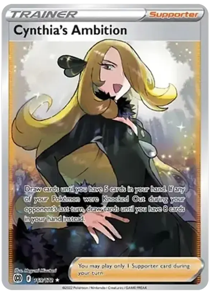 2022 Pokemon Sword & Shield Brilliant Stars Full Art/Cynthia's Ambition Base 169/172