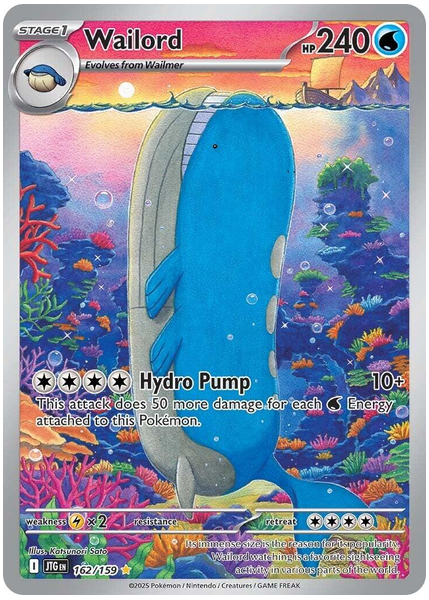 2025 Pokemon Jtg EN-Journey Together Wailord Illustration Rare 162/159